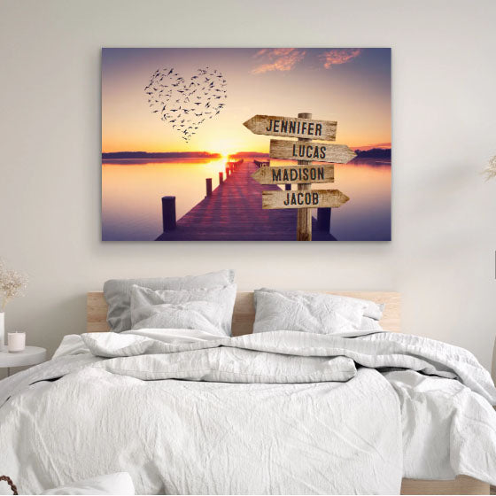 Personalized Sunset Multi-Name Premium Canvas