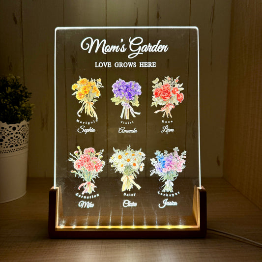 50%OFF❤️Custom Birth Month Flower Bouquet LED Light
