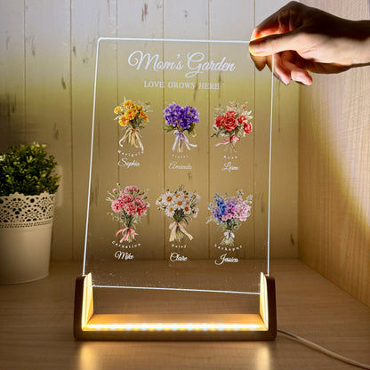 50%OFF❤️Custom Birth Month Flower Bouquet LED Light