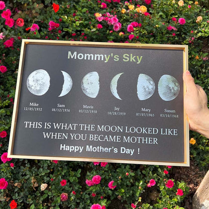 50% OFF🔥Custom Art Frame-Real Moon Phase✨Mommy's Universe