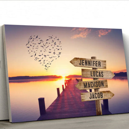 Personalized Sunset Multi-Name Premium Canvas