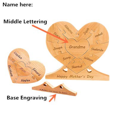 Custom Wooden Name Heart Puzzle