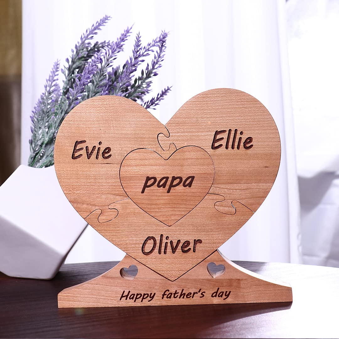 Custom Wooden Name Heart Puzzle