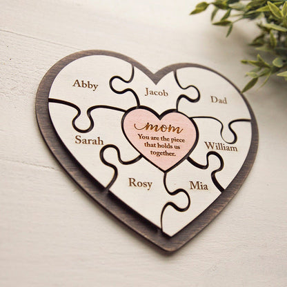 Custom Wooden Name Heart Puzzle