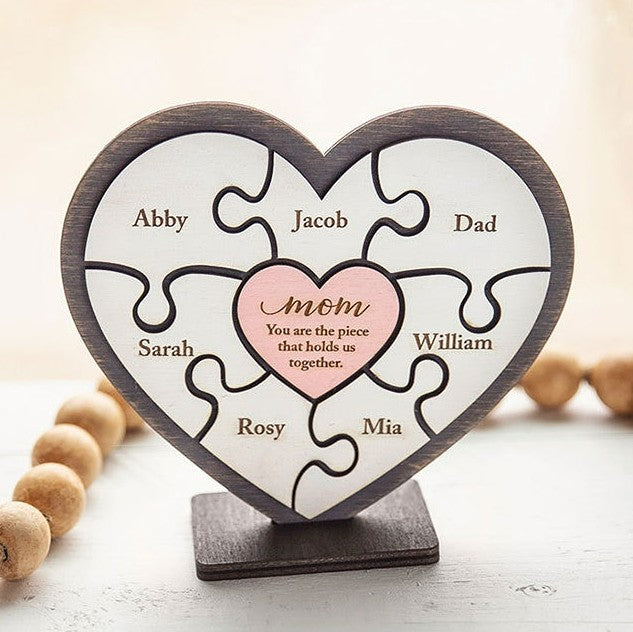 Custom Wooden Name Heart Puzzle