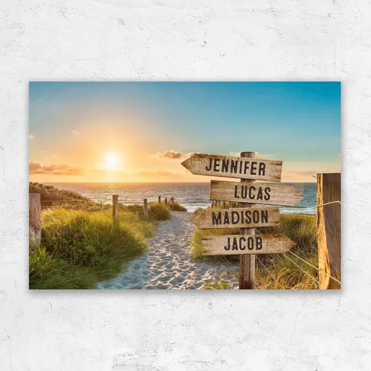 Personalized Multi-Name Signpost Premium Canvas