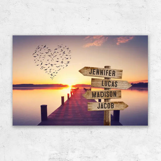 Personalized Sunset Multi-Name Premium Canvas