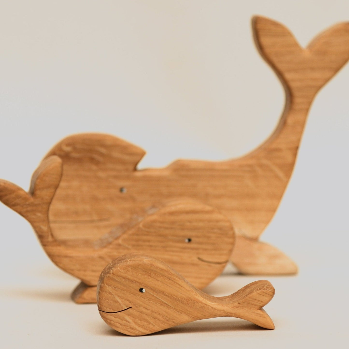 Wooden whales family puzzle