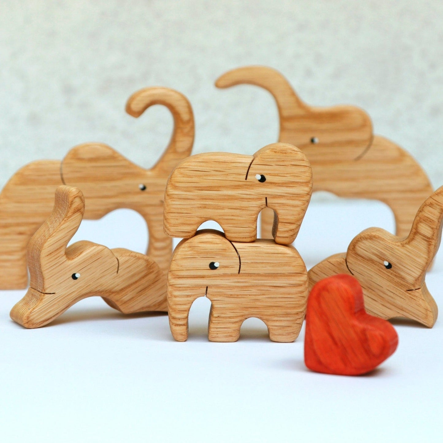 Wooden elephants family puzzle