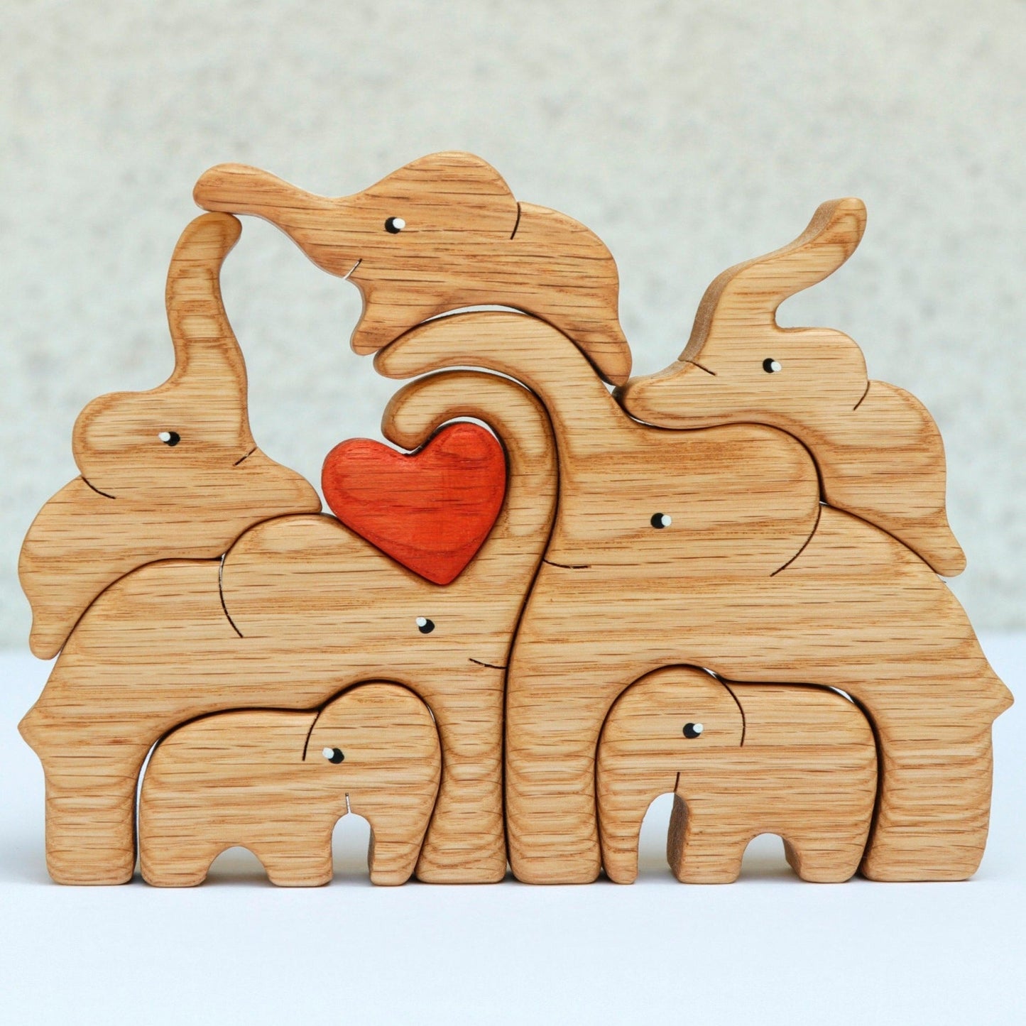 Wooden elephants family puzzle