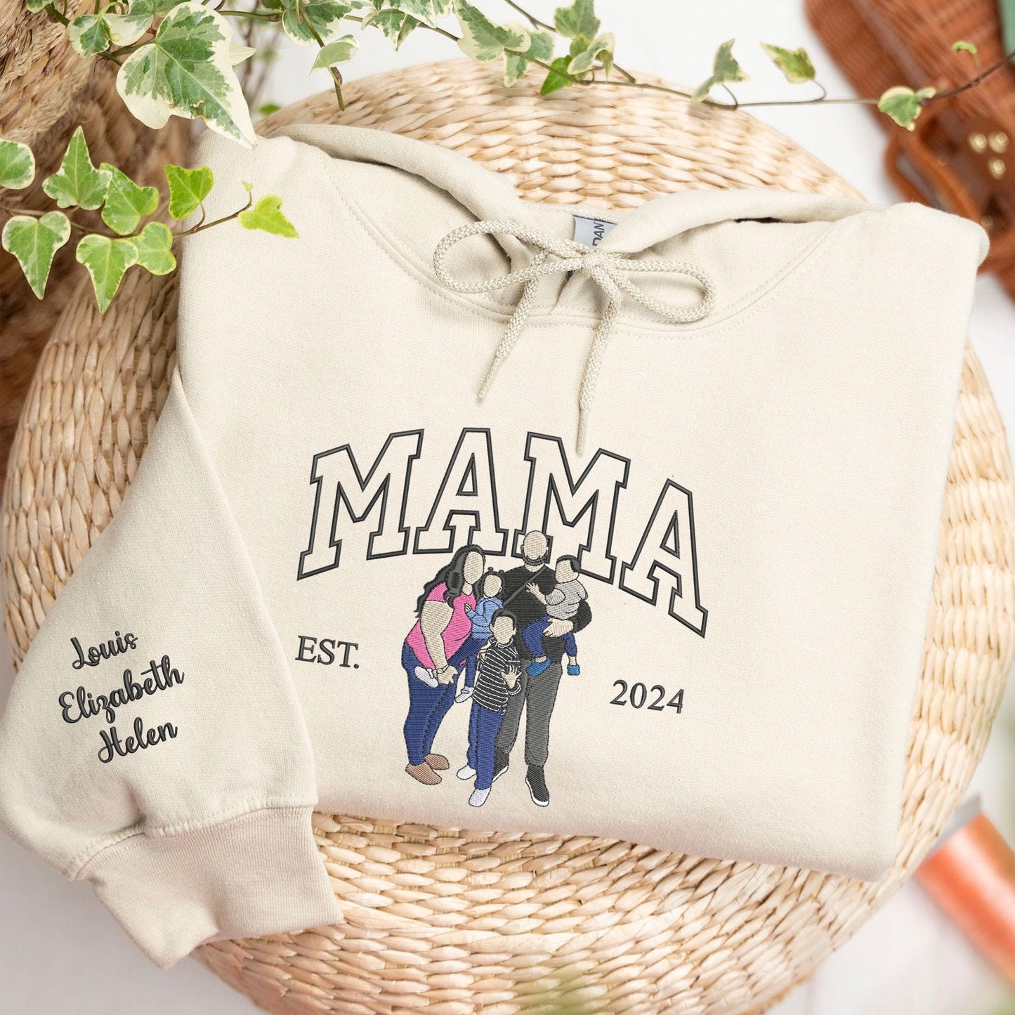 50% OFF🔥CUSTOM MAMA PORTRAIT HOODIE💕SWEATSHIRT