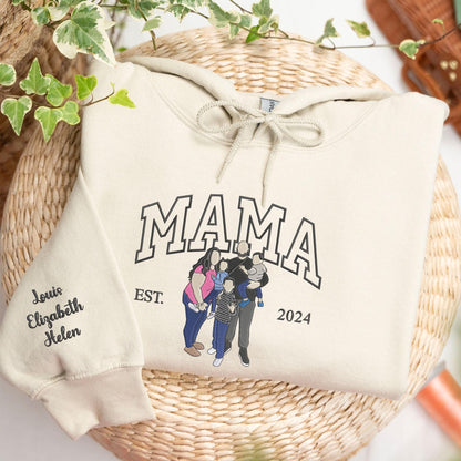 50% OFF🔥CUSTOM MAMA PORTRAIT HOODIE💕SWEATSHIRT
